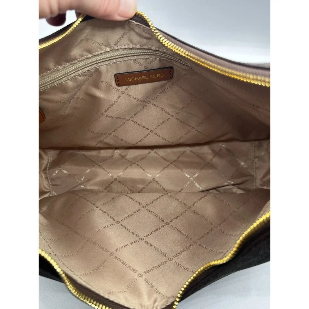 Michael Kors Nayla Edition Brown Medium Hobo Shoulder Bag Monogram SKU 250